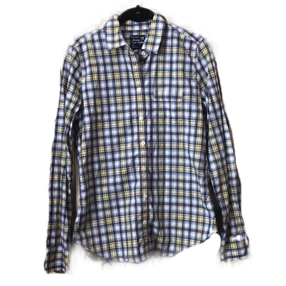 AMERICAN EAGLE  / plaid button up top - Picture 2 of 3